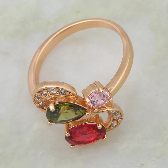Рождественский Розовый Зеленый Белый Цирконий кольцо для Женская мода jewelry из