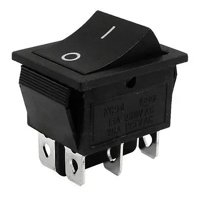 AC 15A/250V 20A/125V 6 контактный DPDT ON на кнопках в перекидной клавишный