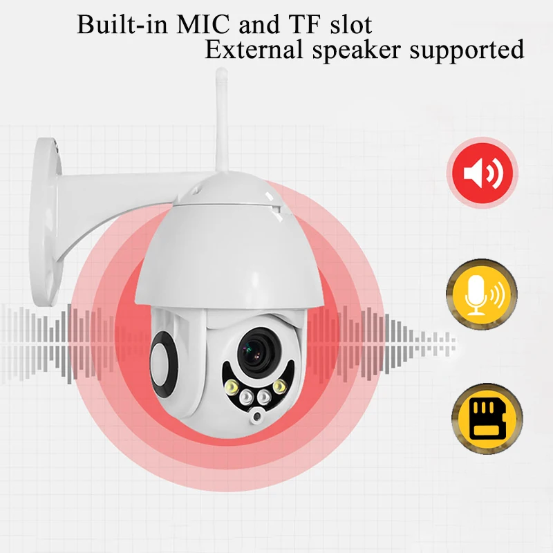 KONLEN CamHi 1080P PTZ Мини wifi уличная купольная ip-камера 5X оптический зум Беспроводная HD 2MP CCTV Onvif Водонепроницаемая аудио TF карта