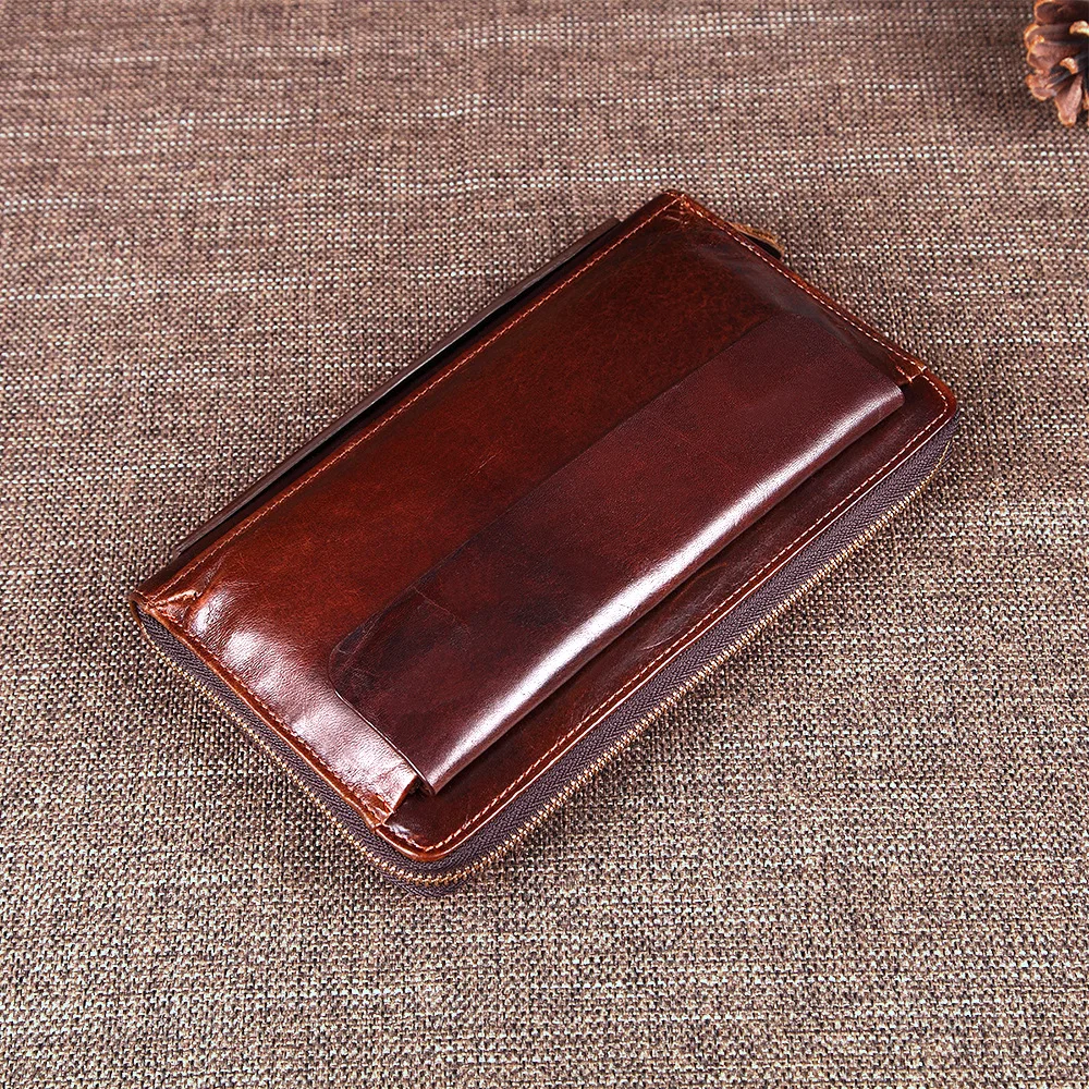 Масло воск Воловья кожа кошелек запястье удобный чехол для телефона сумка денег