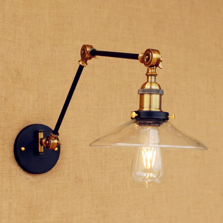 Lámpara de Pared con brazo largo Retro Para Loft, Industrial ajustable, Vintage,...