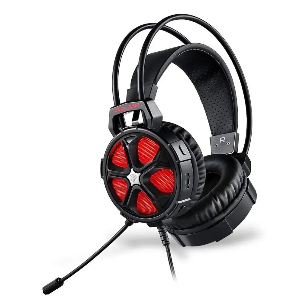 Хоббилана ухо стерео игровая гарнитура Прохладный 2000 с микрофоном светодиодный