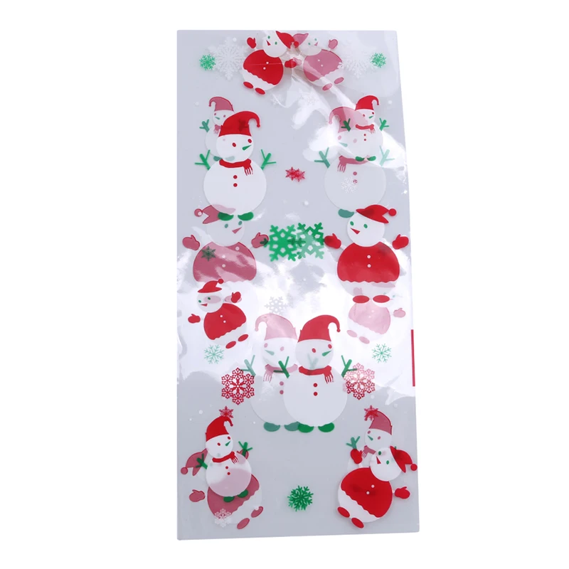 Snowman pattern 50 шт./лот пластиковая упаковочная сумка большая пластиковая подарочная посылка сумка прозрачный целлофановый пакет Подарочная выпечка упаковочная сумка - Цвет: Snowman pattern