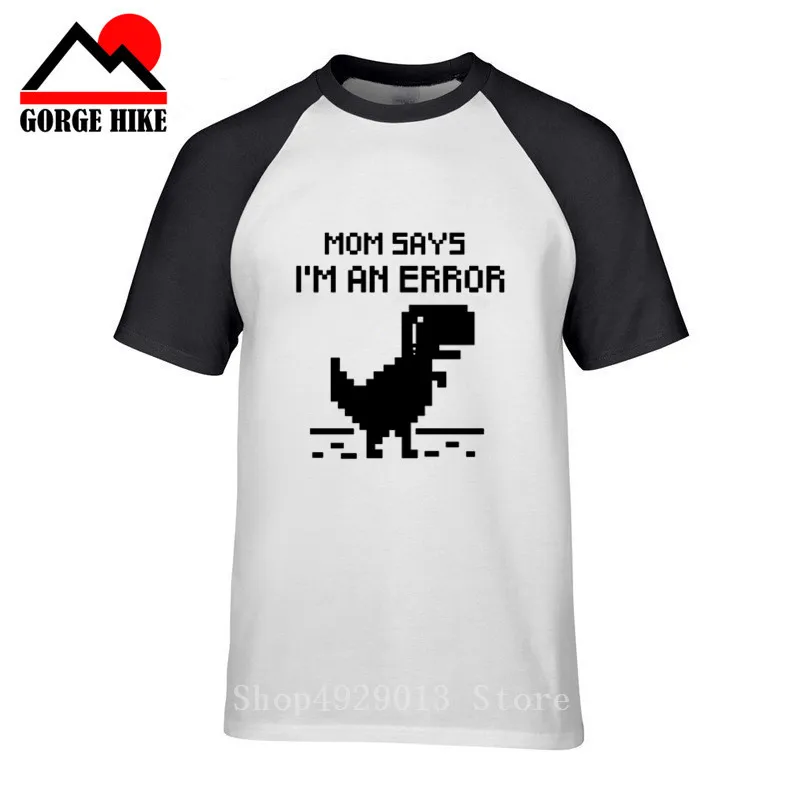 3D интересная хромированная футболка с динозавром пикселя Мужская героями