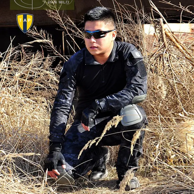 Тактическая камуфляжная Военная Униформа США армейский костюм боевая рубашка