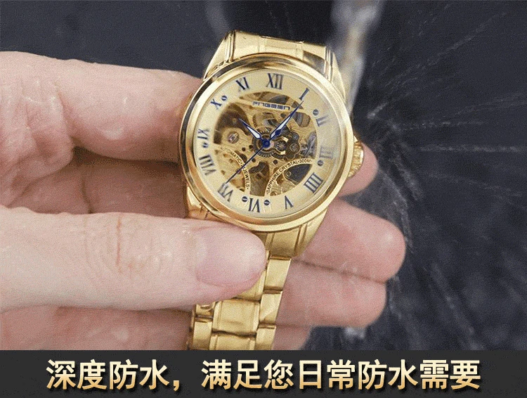 Топ Tourbillon автоматические часы мужские лучший бренд Роскошные мужские наручные часы Скелет Стальные наручные часы синий указатель механические часы