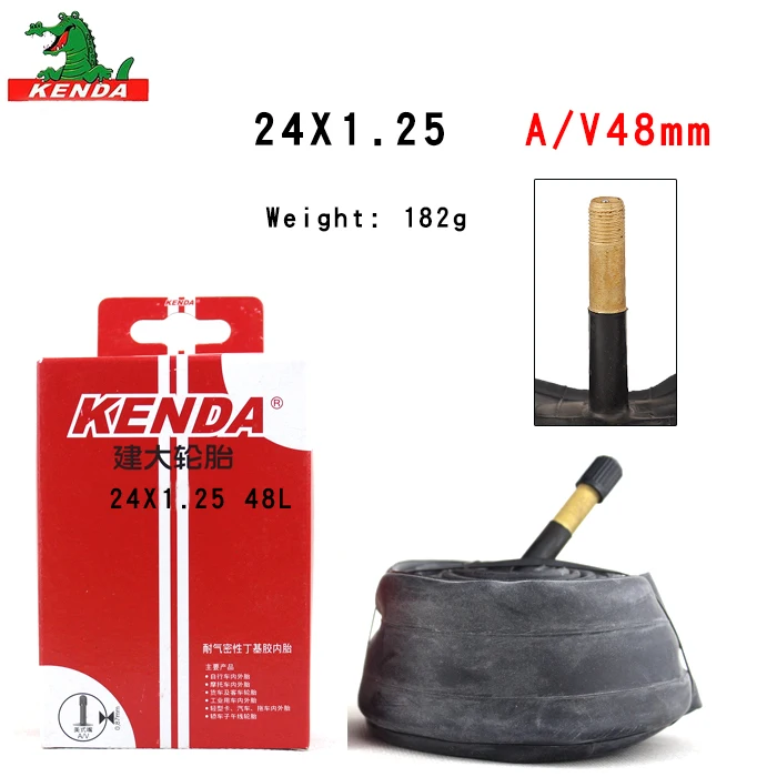 24 X 1.25 AV48mm Kenda камера велосипедной шины 22 дюйма, 24*1-3/8 1,25 1,5 1,75 1,9 AV FV BMX складной велосипед шины велосипедные резиновая шина резиновая трубка Запчасти - Цвет: 24 X 1.25 AV48mm