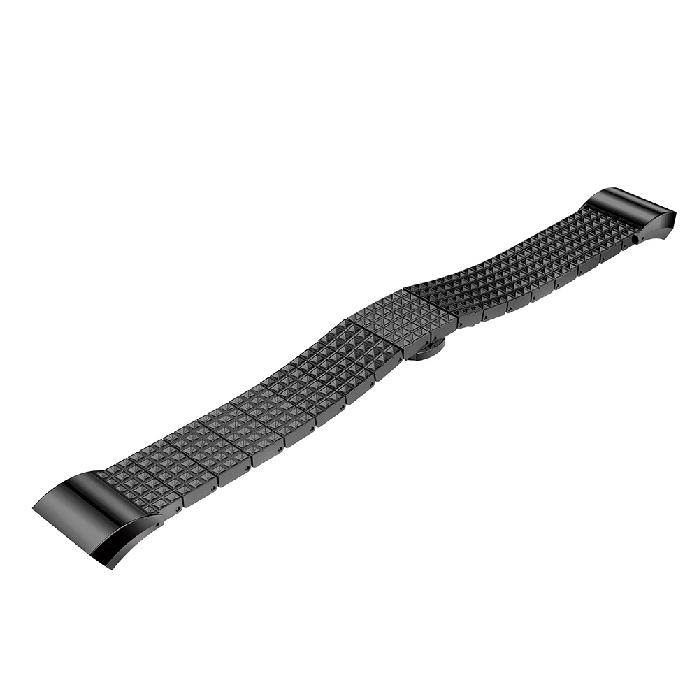 Ремешок с тиснением для Fitbit Charge 2 металлический ремешок из нержавеющей стали