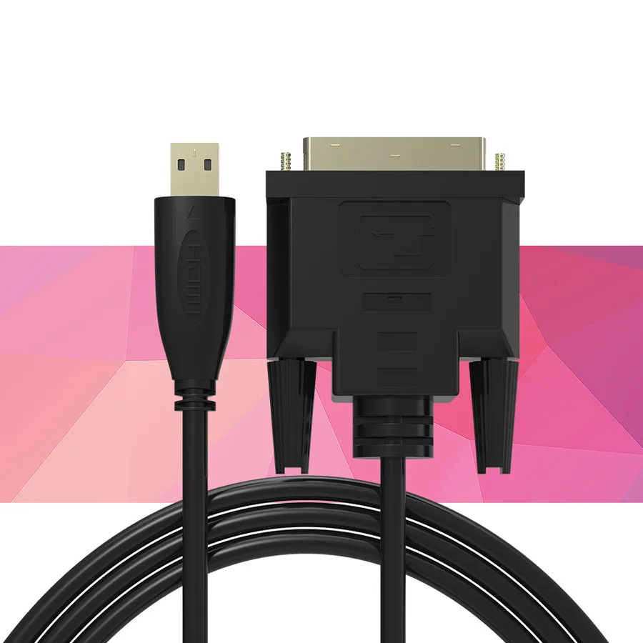 6ft 1,8 м Высокое качество микро HDMI дви кабель позолоченный кабель со штыревыми соединителями на обоих концах для подключения DVI-D DVI 24+ 1, зарядныйusb-кабель для ПК HDTV PS3 xbox DVD соединительные кабели