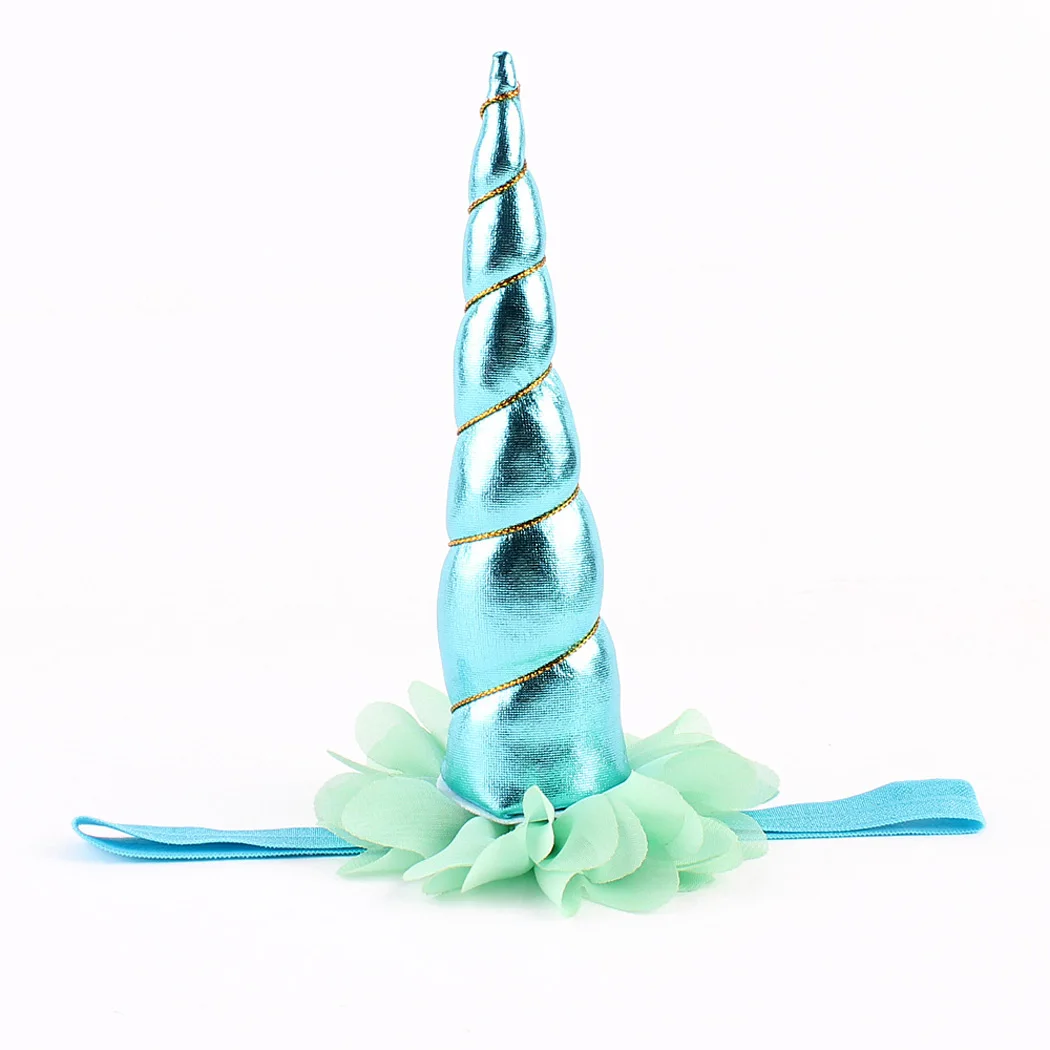 LovelyGlitter Baby Kids Glitter Gold Unicorn Horn Ears Flower Headband Halloween Cosplay Costume Makeup Birthday Party Headdress |