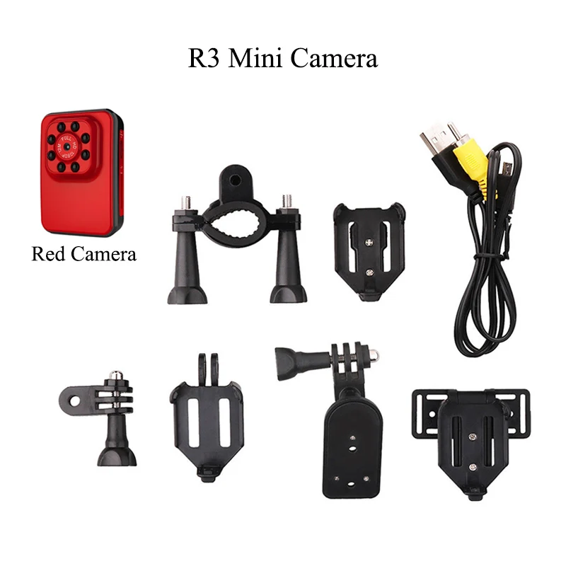 R3Cam-Red Мини WiFi камера, секретная камера, 1080 P, Full HD, ночное видение, маленькая портативная Спортивная DV видеокамера, беспроводное управление, камера-няня, автомобильная запись - Цвет: R3Cam-Red