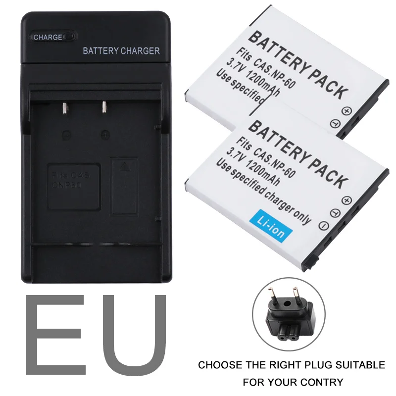 EU CNP-60 NP 60 Батарея пакет CNP60 батареи Зарядное устройство NP60 для объектива с оптическими зумом CASIO EX-Z80 S10 Z9 FS10 S12 Z20 Z29 Z85 цифровая камера Батарея - Цвет: EU
