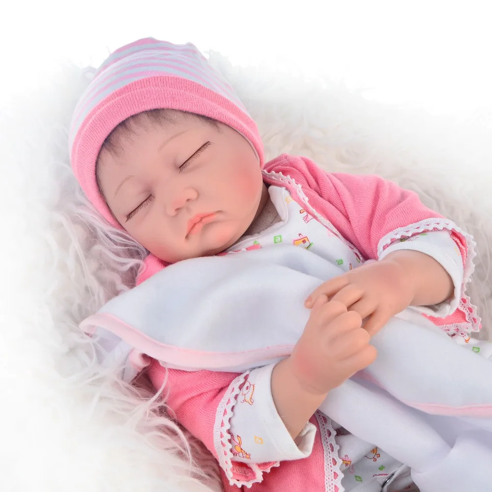 Изысканный 55 см Силиконовые Reborn Baby Doll игрушки Реалистичные Новорожденные спящие