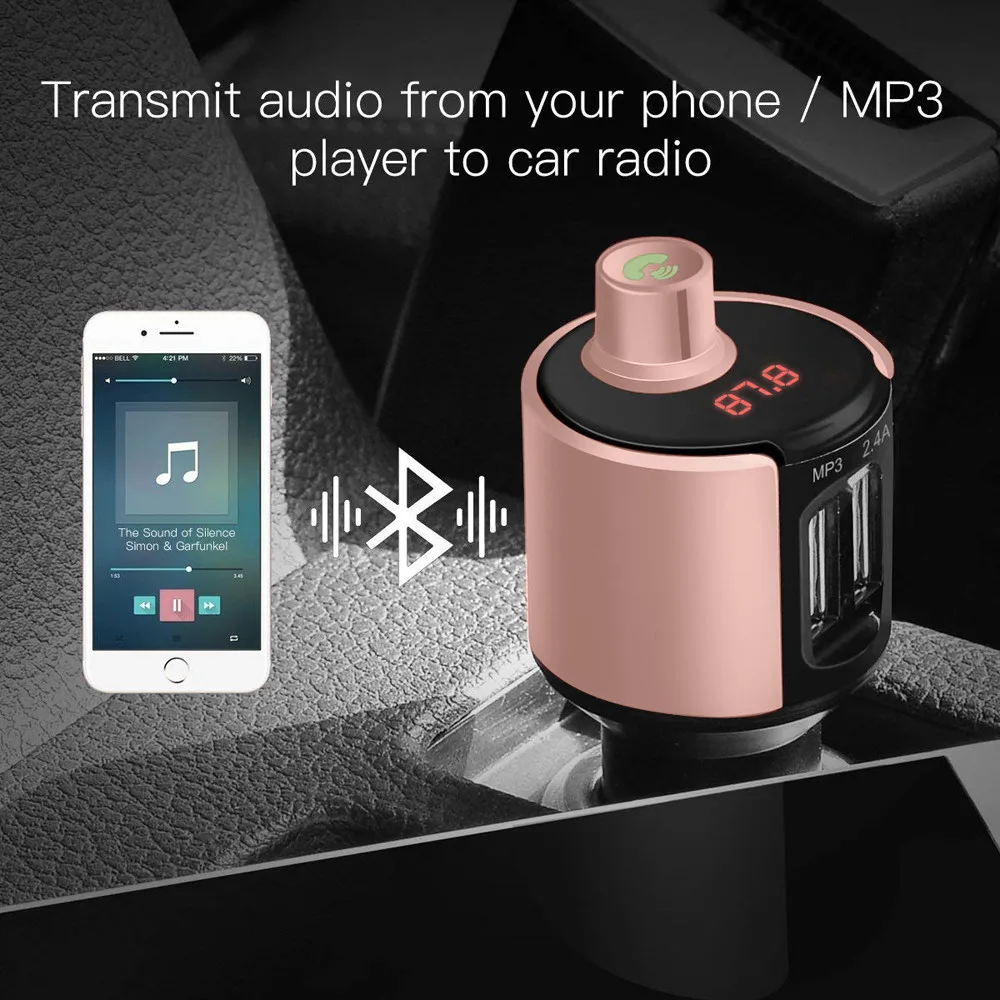 Горячая Bluetooth Автомобильный fm-передатчик беспроводной радио адаптер MP3-плеер плюс USB зарядное устройство - Формат цифровых медиаданных: C