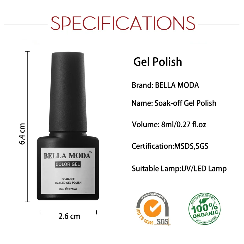 Гель для ногтей BELLA MODA 8 мл УФ гель ногтей|Гель ногтей| |