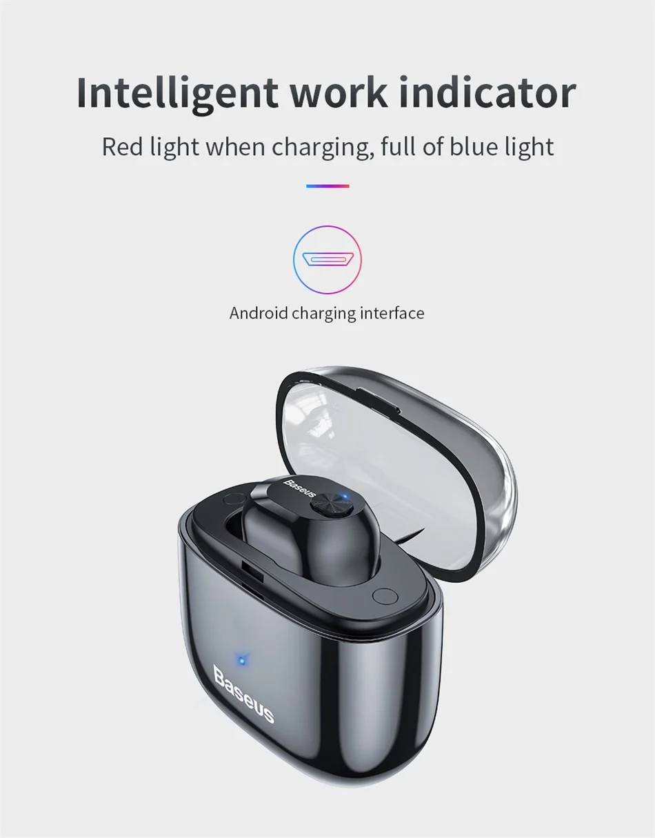 Baseus A03 Bluetooth наушники беспроводные Bluetooth 5,0 гарнитура со стерео микрофоном наушники Handfree для iPhone samsung Xiaomi