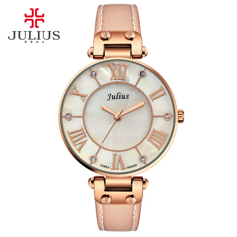 Новинка 2017 года женские серебряные часы Julius кварцевые из нержавеющей стали