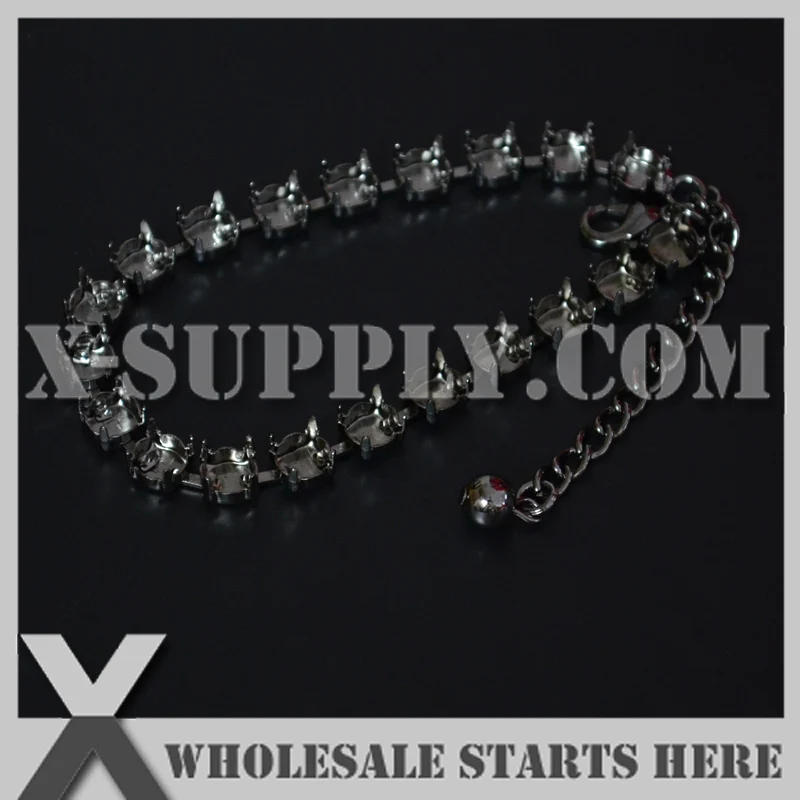 SS28(6 мм) Круглая пустая цепь для теннисного браслета украшения ювелирных изделий