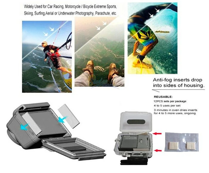 Противотуманные вставки для экшн Камеры Gopro Hero 6 5 4 3 + 2 SJCAM Xiaomi yi 60 шт./лот|for gopro