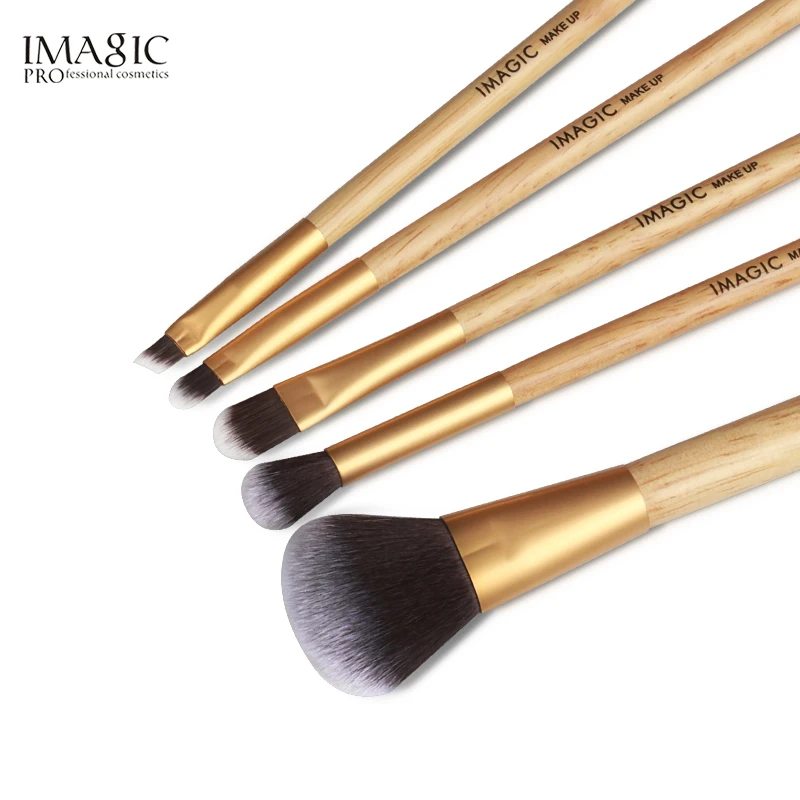 IMAGIC новые женские Модные кисточки 5 шт. деревянный для косметики кисть для теней наборы кистей для макияжа инструменты для красоты
