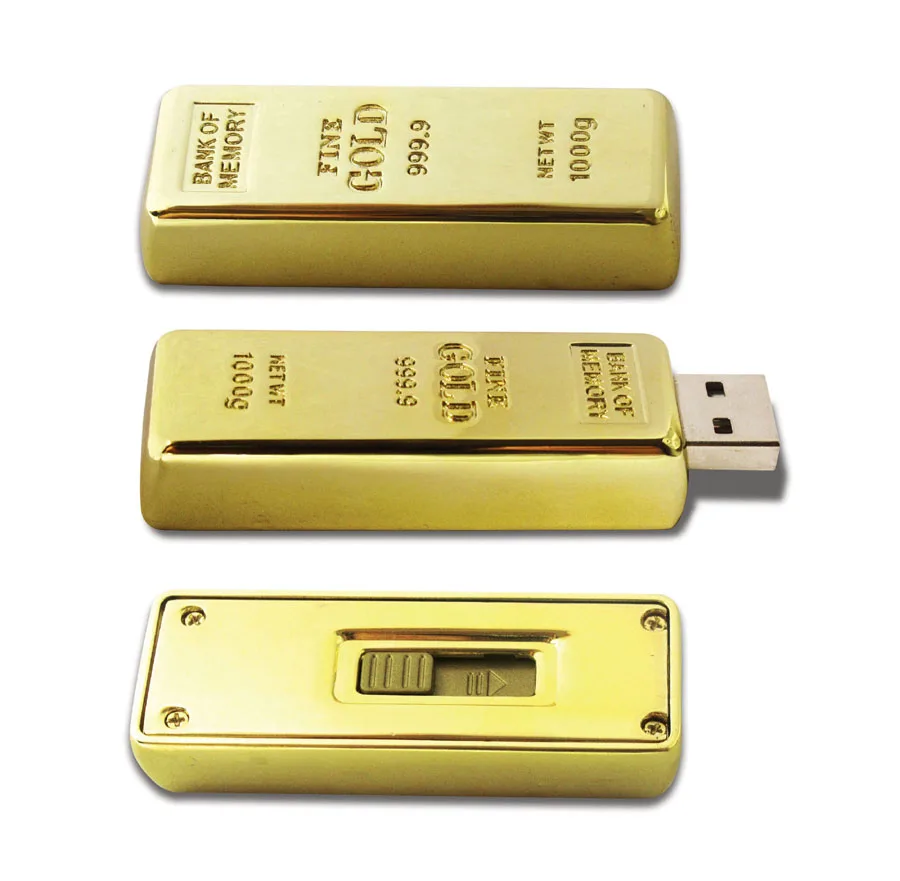 J-бокс 32 Гб USB флеш-накопитель Золотой стержень форма Флешка флеш-карта памяти металлический большой палец USB палка для компьютера ноутбук Mac планшет