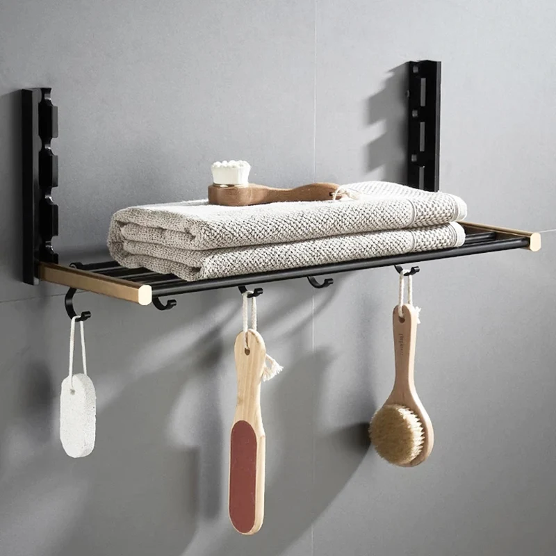 Невидимая складная вешалка для полотенец алюминиевая одинарная двойная кольцо