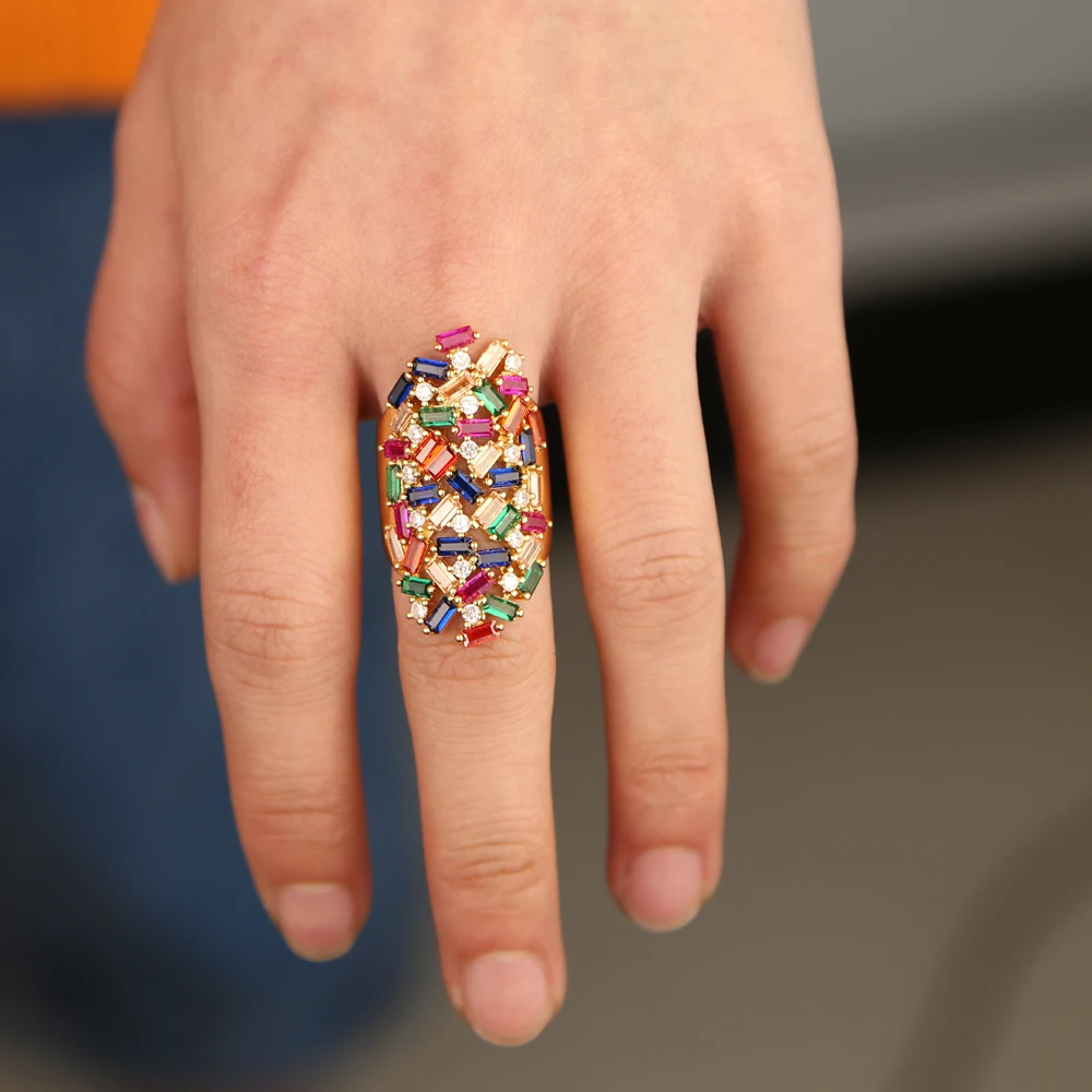 Новые роскошные кольца для Для женщин большой овальной вставкой из заявление