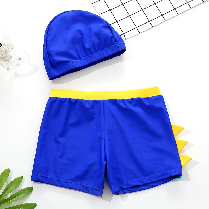 2019 Baby Boy Swimwear Kid Boys Swimsuit Cartoon Dinosaur Letter Cotton Beach Wear Birefs+Hat Swimming Suit Casual |