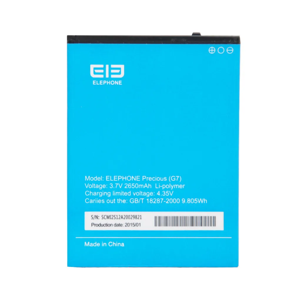 Высокое качество Elephone G7 2650mAh оригинальный запасной аккумулятор для умный