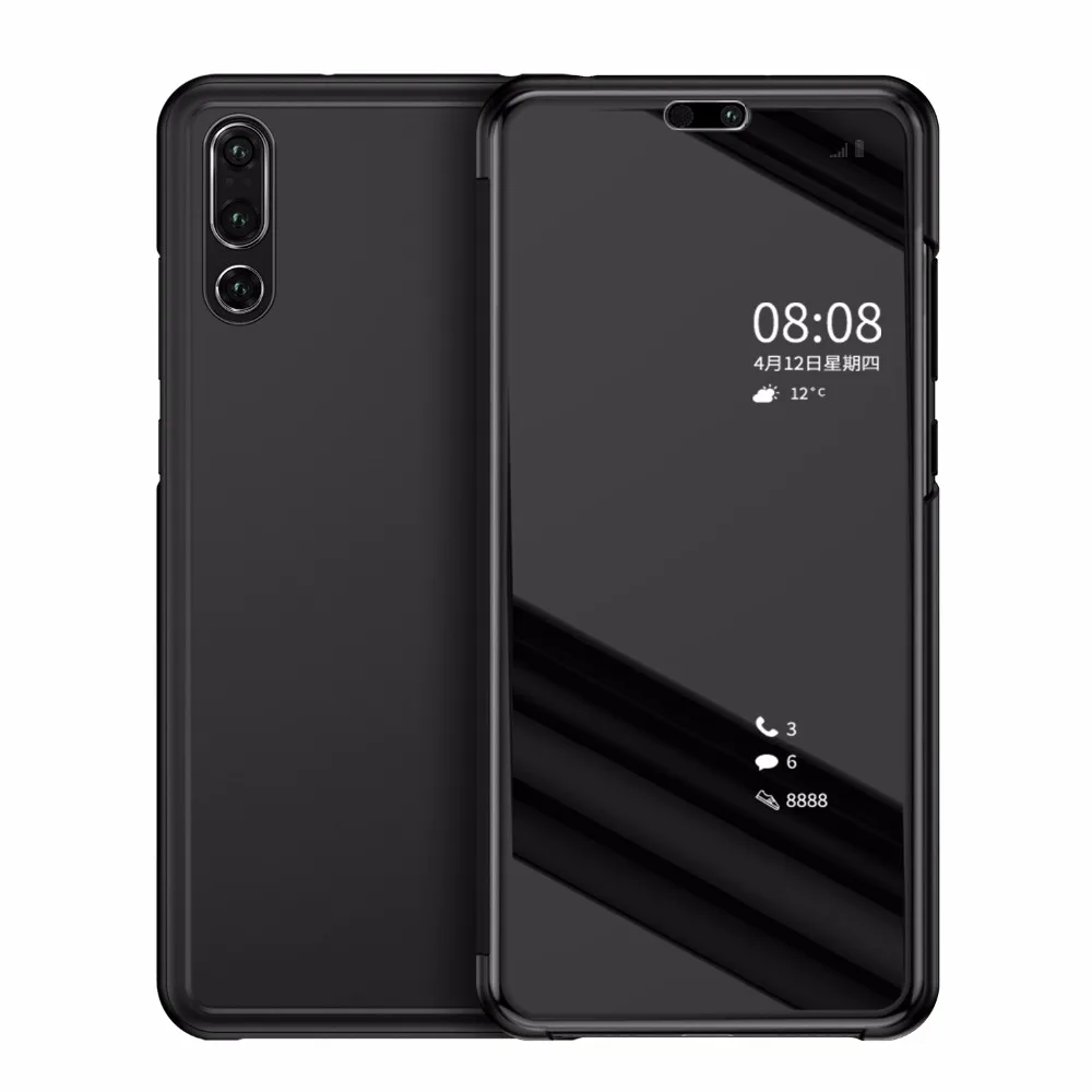 Зеркальный прозрачный флип чехол для huawei P20 Pro lite mate 10 полный смартфона P10 Plus P9 Honor 8