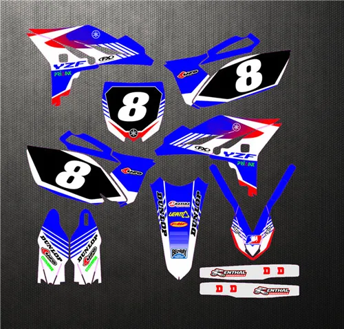 Design 1 YZF 250 Индивидуальные обтекатель Графика наклейки настенные Набор для Yamahha YZF250 YZ250F 2010 2011 2012 2013 персонализированного деко Комплект - Цвет: Design 1