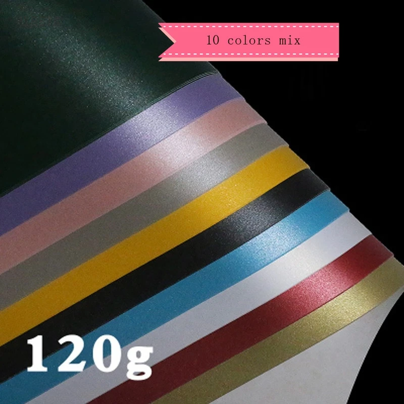 10 color each 5pcs 50sheets-21x29,7 см A4 120gsm одиночную поверхность жемчуга Бумага украшения для вечеринок своими руками изготовление карточек Бумага - Цвет: 10 color each 5pcs