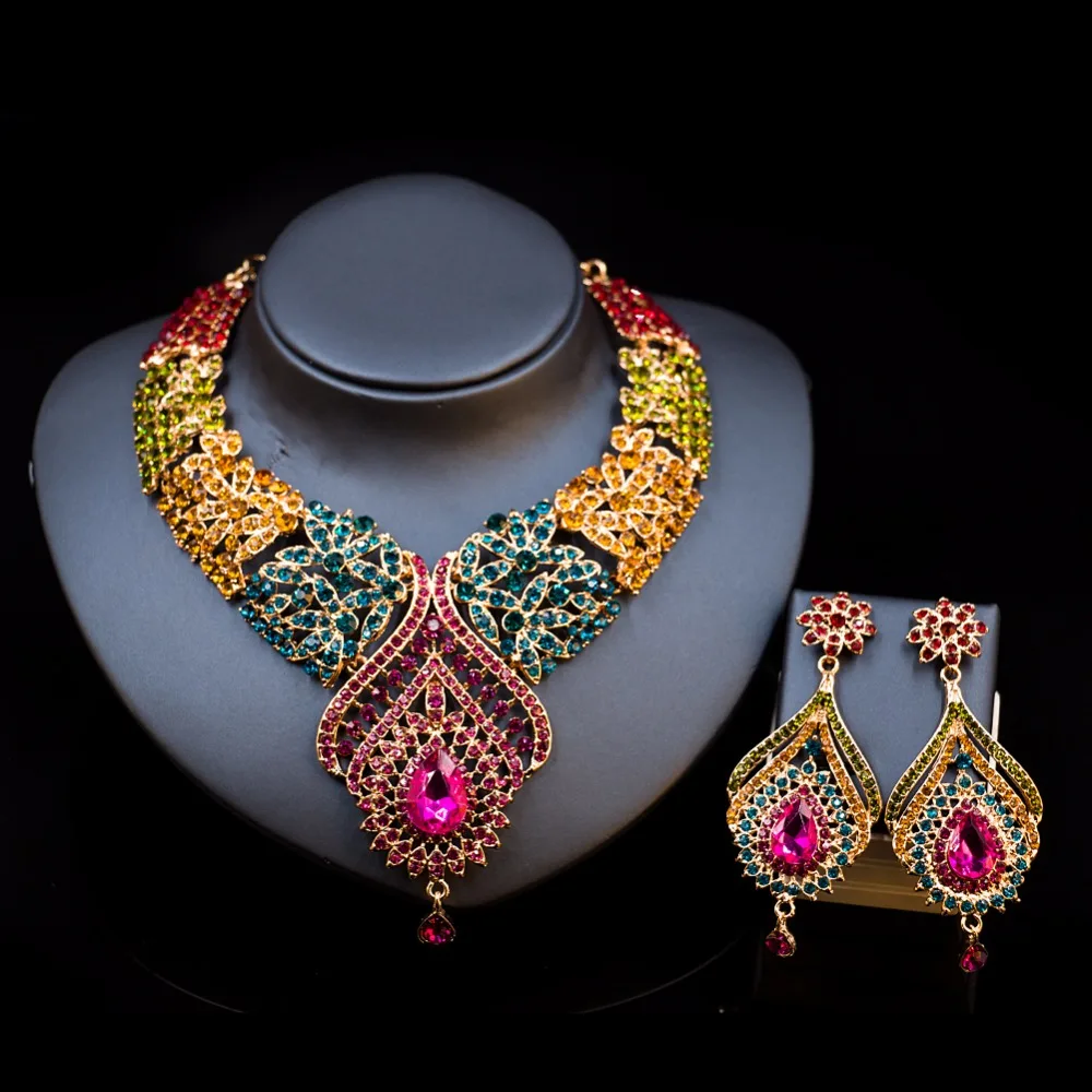 LANFLORA ювелирные изделия из стекла и камня набор женщин bijoux acier inoxydable femme