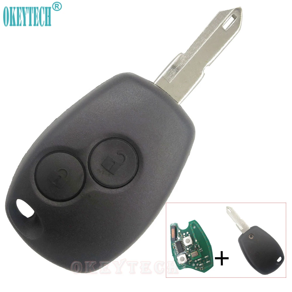 OkeyTech 2 кнопки Замена чехол для дистанционного ключа от машины Fob 433 МГц PCF7946 чип