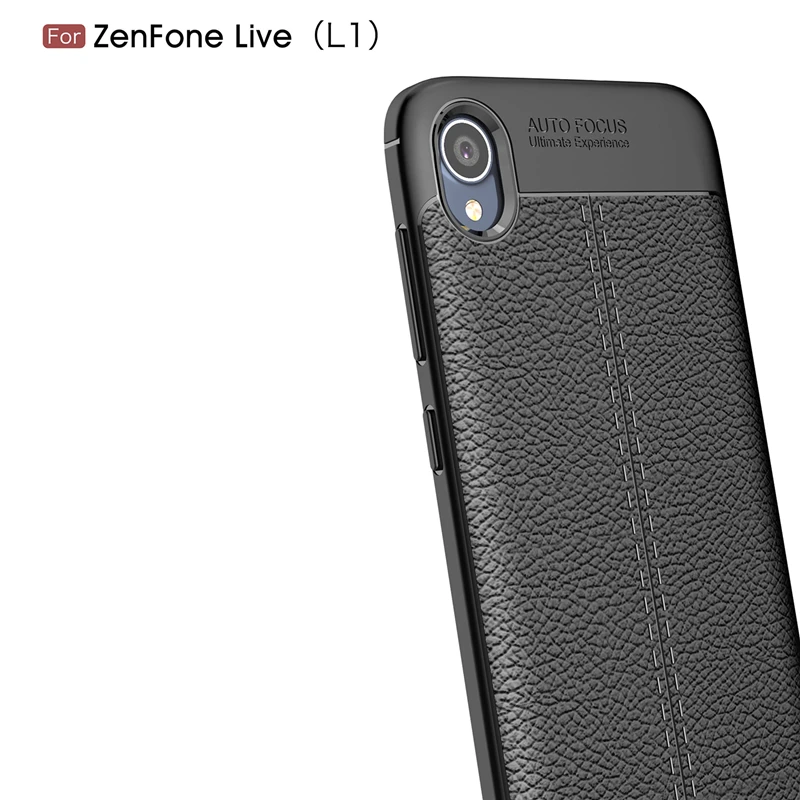 Силиконовый чехол Litchi для Asus Zenfone Live (L1) ZA550KL (5 5 дюйма) кожаный из ТПУ | Мобильные