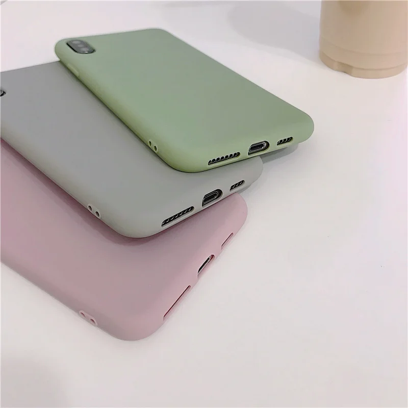 Ультратонкий простой чехол 11 Pro для iphone xs max x xr Силиконовые Мягкие Матовые чехлы