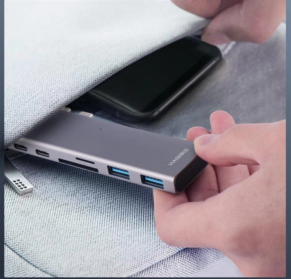 Адаптер для зарядки usb type C 7 в 1 TF/SD/PD/2 USD 3 0/концентратор HDMI зарядное устройство Macbook