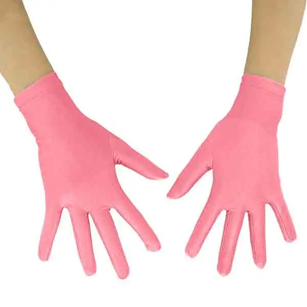 Pink Ensnovo для взрослых 10 дюймов Длина запястья лайкра спандекс полный палец эластичная короткая перчатка Хэллоуин костюм унисекс велосипед мотокросса перчатки - Цвет: Pink