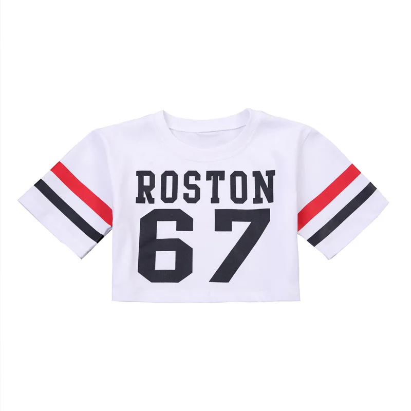 1 комплект детские свободные укороченные футболки топы повседневные штаны