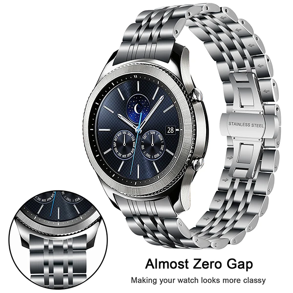 Уникальный ремешок для часов из нержавеющей стали+ инструмент для samsung gear S3 Classic Frontier R760 R770, спортивный ремешок, браслет на запястье