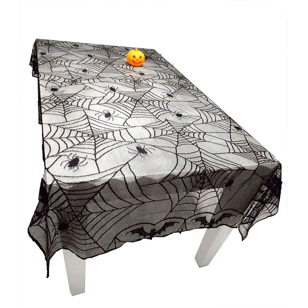 Скатерть с изображением паутины и летучей мыши на Хэллоуин украшение для дома
