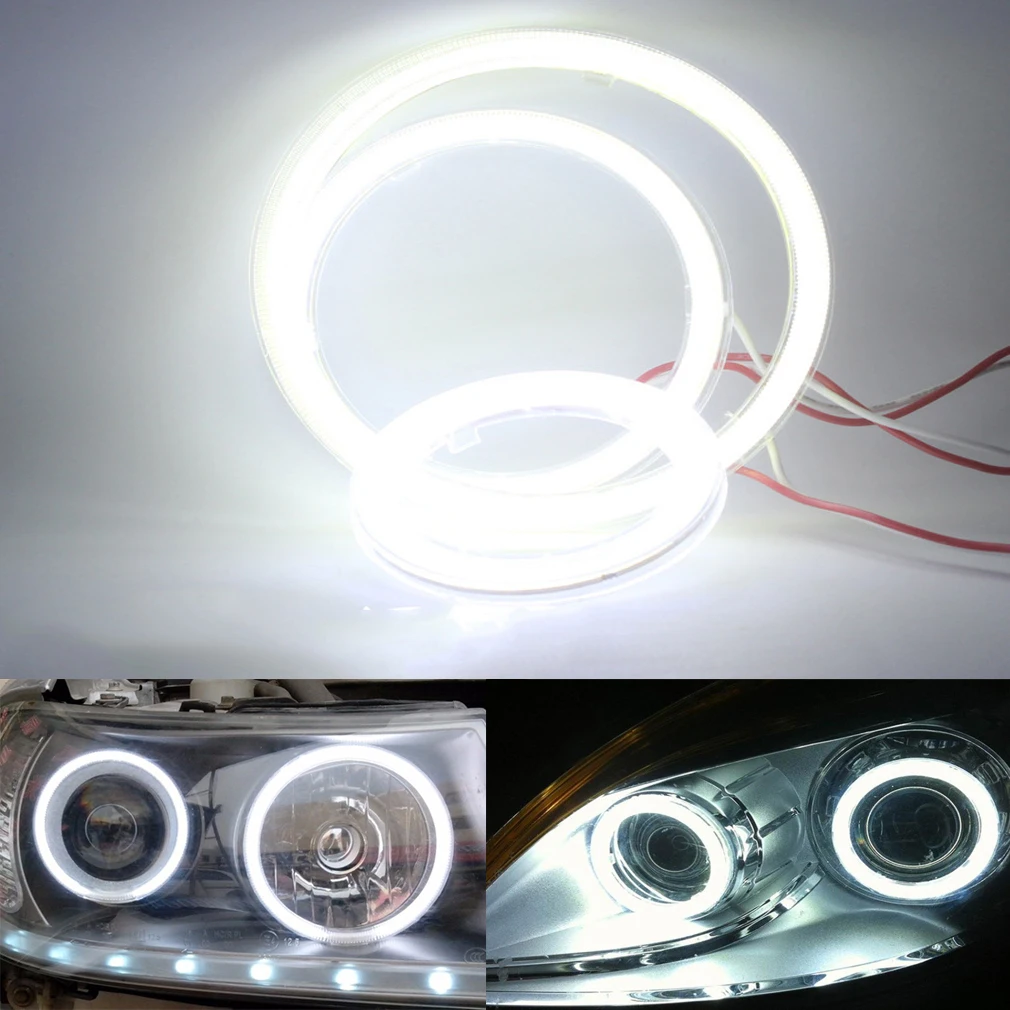 2pcs COB Halo Ring Bulb Daytime Running Headlight Lamp 12V Car LED Angel Eyes Light 60MM 70MM 80MM 90MM 100MM 110MM 120MM