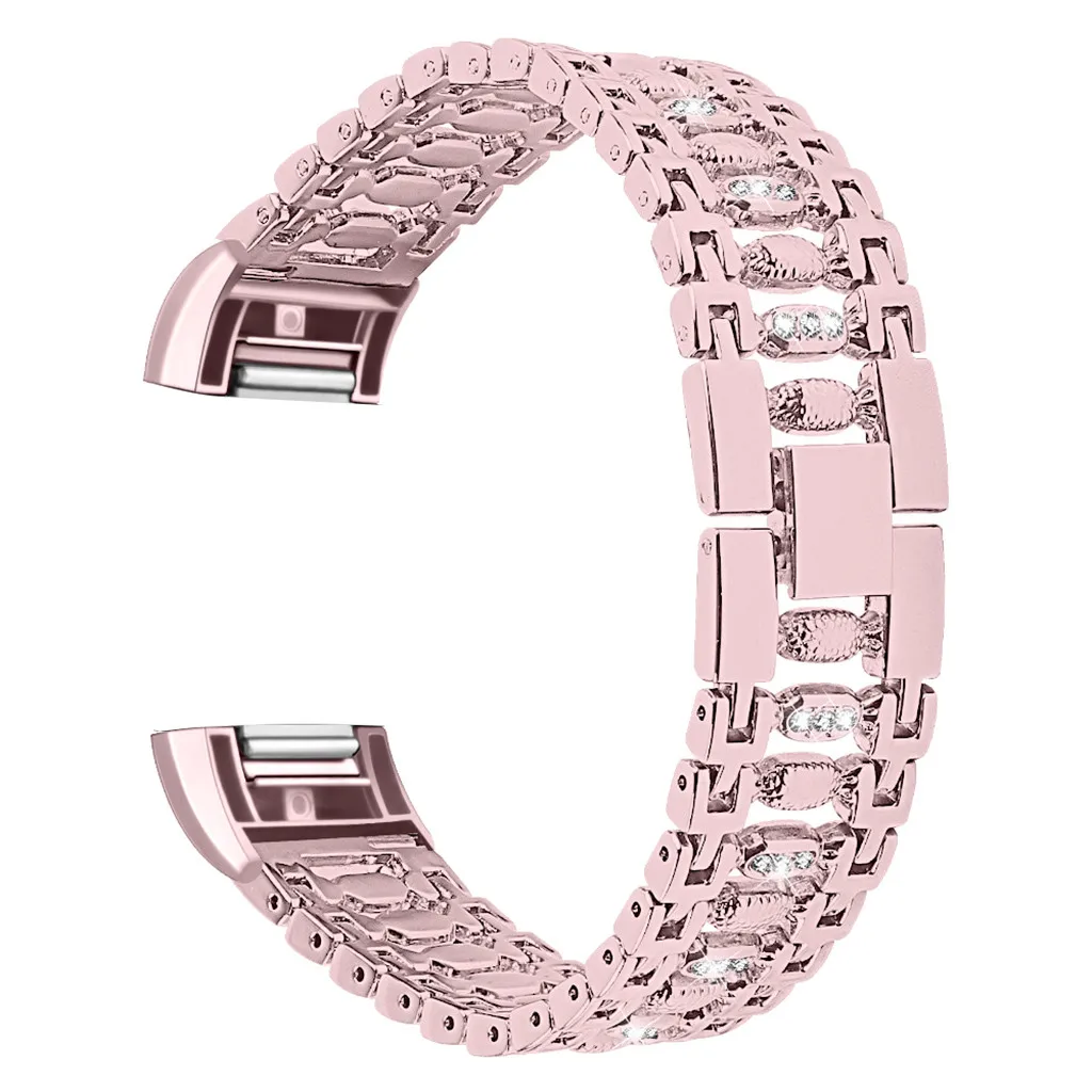 Pink Ремешок для часов Fitbit Charge, 2 ремешка, металлический браслет из нержавеющей стали, ремешок для Fitbit Charge 2, умные часы 625 - Цвет: Pink
