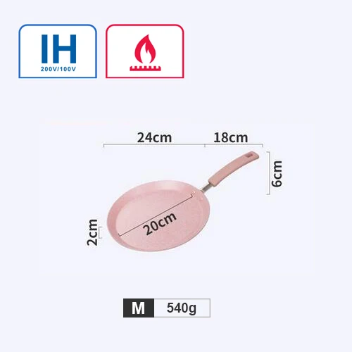 M Pink Justcook 20/24/28 см с антипригарным покрытием Блинные Сковородки сковорода с длинной ручкой для жарки Пособия по кулинарии яйцо пицца общего Применение для газовой и индукционной плиты - Цвет: M Pink