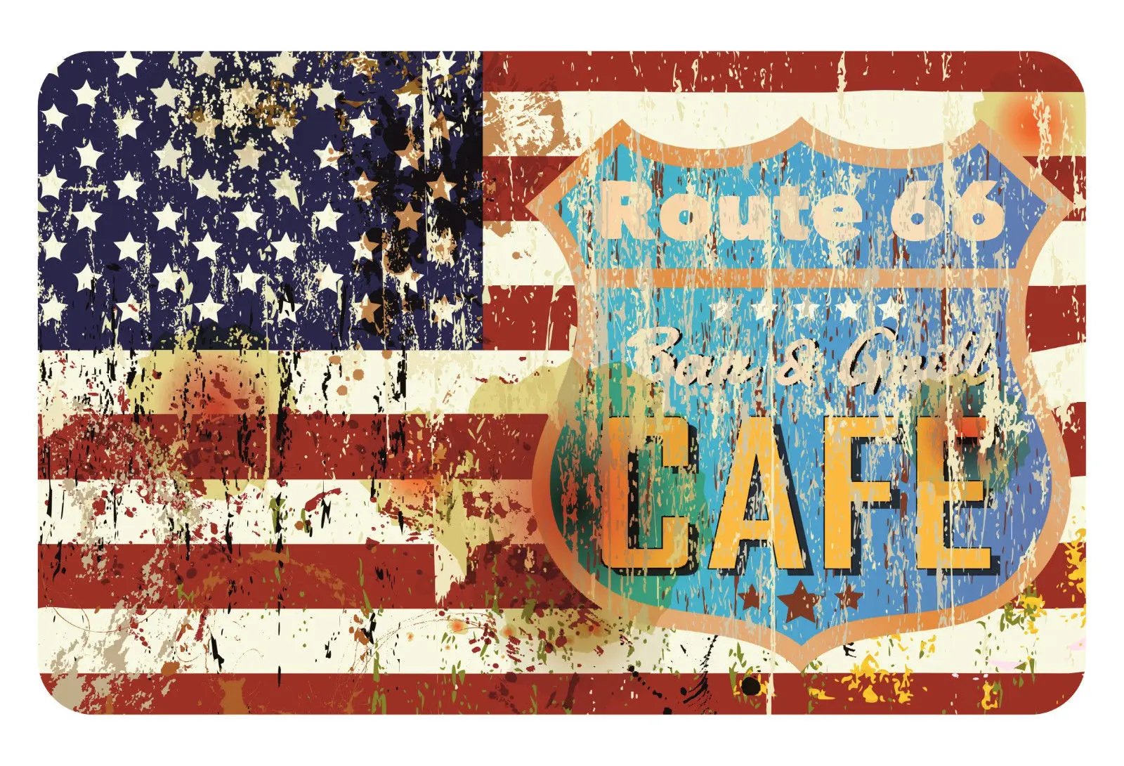 

America Route 66 bar & Grille Old School Sticker Cafe Racer Retro #20