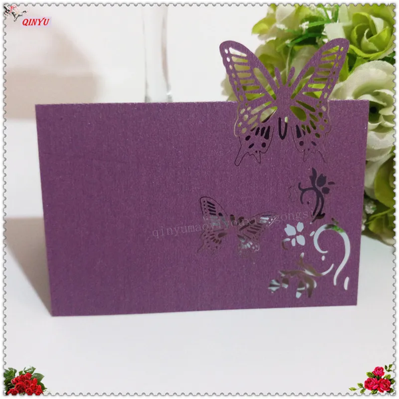 100 шт. винтажная карточка для сидения в виде бабочки номер стола название карты