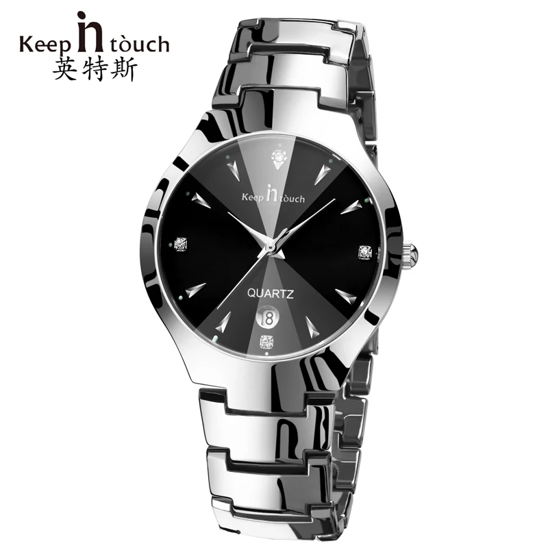 Мужские наручные часы Keep in touch роскошные черные кварцевые с календарем брендовые