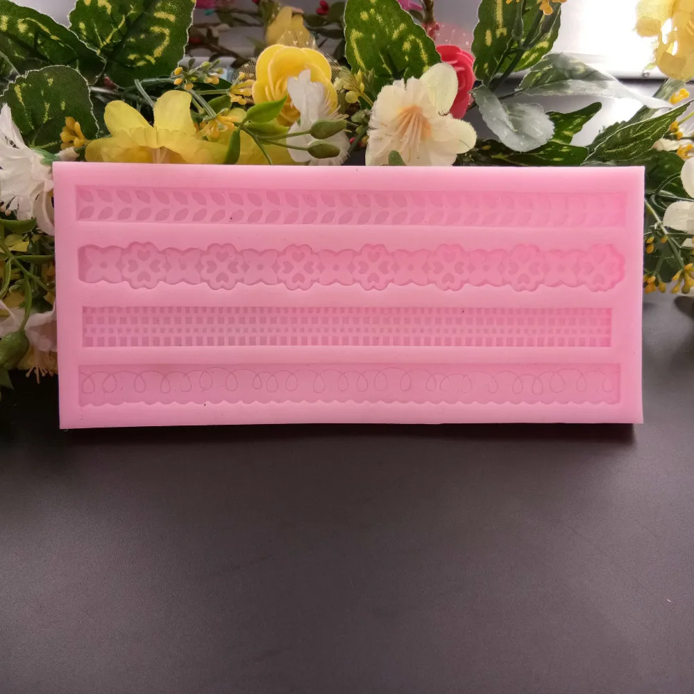 DIY украшения границы кружева формы цветок мат инструменты для тортов из мастики