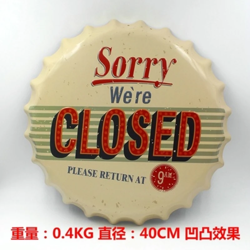 Новое поступление Оловянная вывеска &quotзакрыть&quot Винтажная металлическая