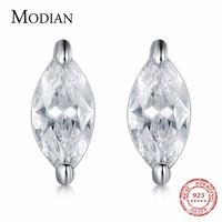 modian clear cubic zirconia 925 sterling silver earrings gift for women silver small earring fashion jewelry brincos